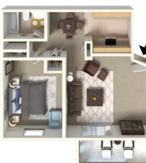 One Bedroom One Bath - Upstairs